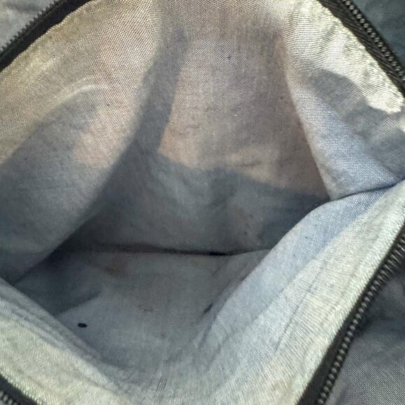 St. John's Bay Black Canvas Tote Bag | Brown Leather Trim | Y2K Minimalist - Picture 3 of 8